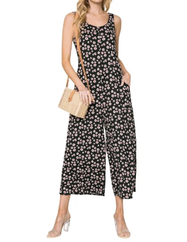 Women's Contemporary Apparel Flash Sale Online Maria Flower Power Jumpsuit - Plus In Black
