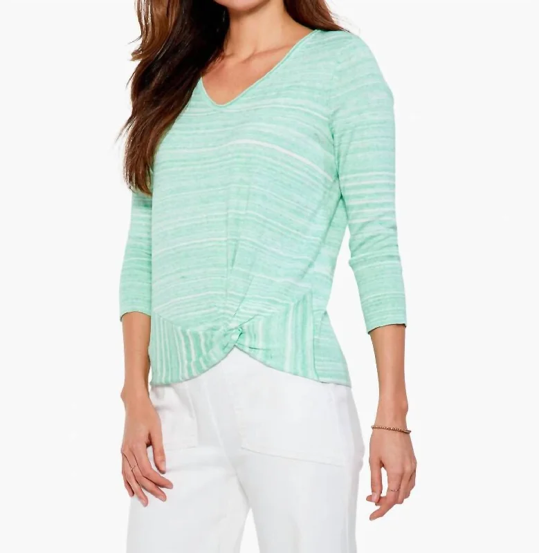 Women's Outerwear Apparel Women's Clothing Stores Spacedye Vital Twist Sweater In Green Mix