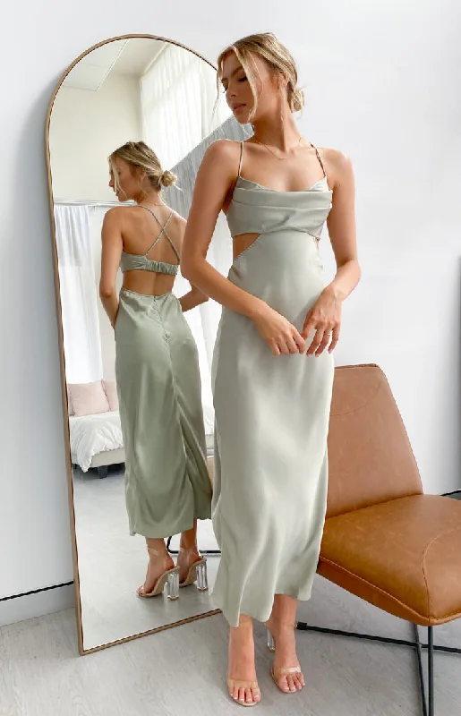 Women's Wardrobe Apparel Everyday Basics Taleah Cut Out Maxi Dress Sage