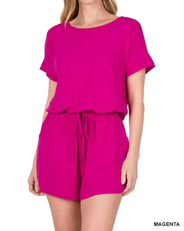 Women's Contemporary Apparel Versatile Style Wardrobe Real Cozy Romper In Magenta