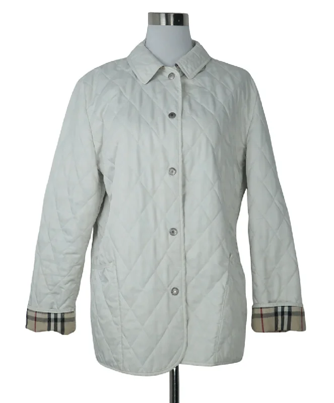 Women's Work Apparel Burberry Ivory Quilted Jacket sz 12