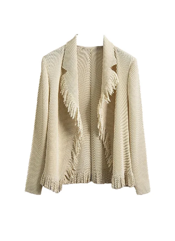 Elegant Clothing For Women N240004 Long-Sleeve Pleated Tassel Jacket *Preorder