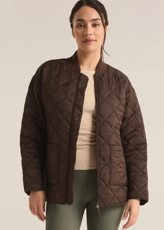 Flash Sale On Stylish Outfits – Hurry Before It's Gone Sunrise Quilted Bomber Jacket - Coffee Bean