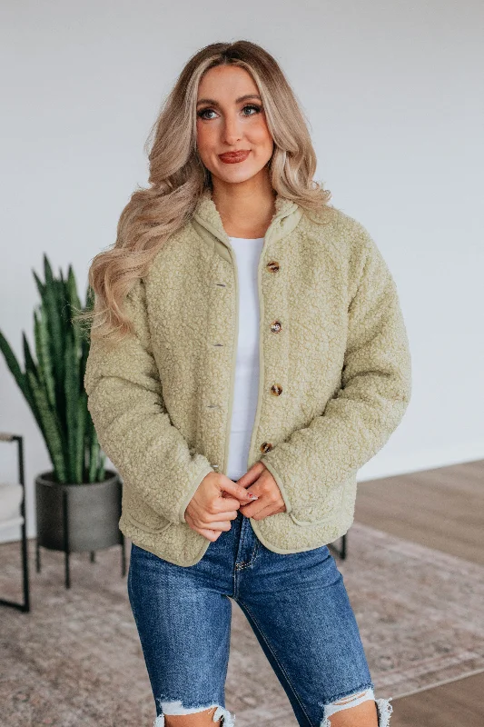 Women's Clothes And Apparel Sets Perla Sherpa Jacket - Light Olive