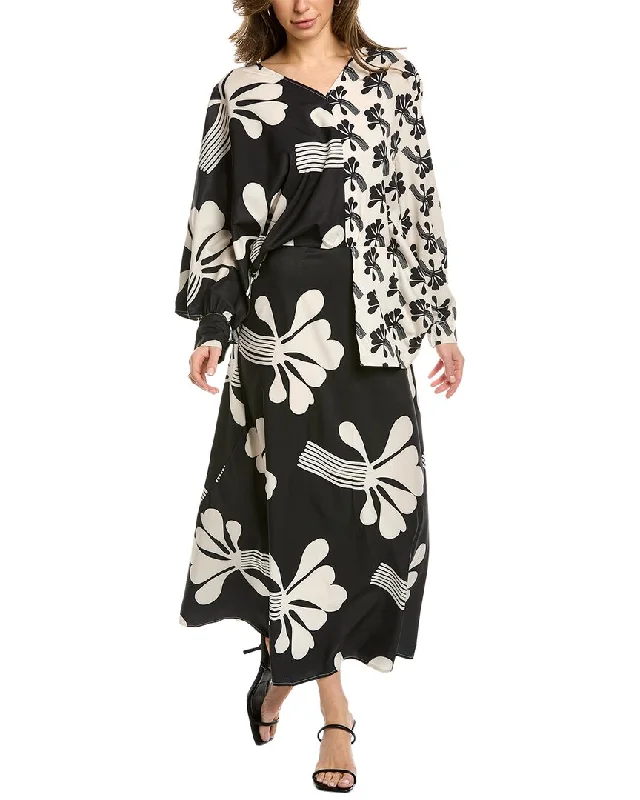 Women's Transitional Outfit Relaxed Style Moonsea Asymmetrical Midi Dress