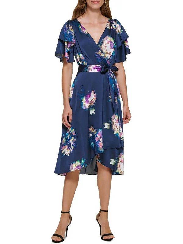 Women's Activewear Apparel Women's Clothing Brands Womens Floral Midi Wrap Dress