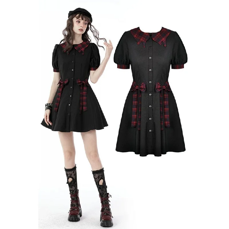 Sustainable Women's Clothing Chic Casual Wardrobe Essentials Women's Grunge Front Button Bowknot Shirt Dress