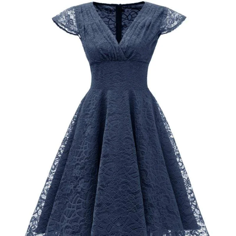 Women's Stylish Professional Apparel Flash Sale Clothing Women's V-neck Lace Party Dresses